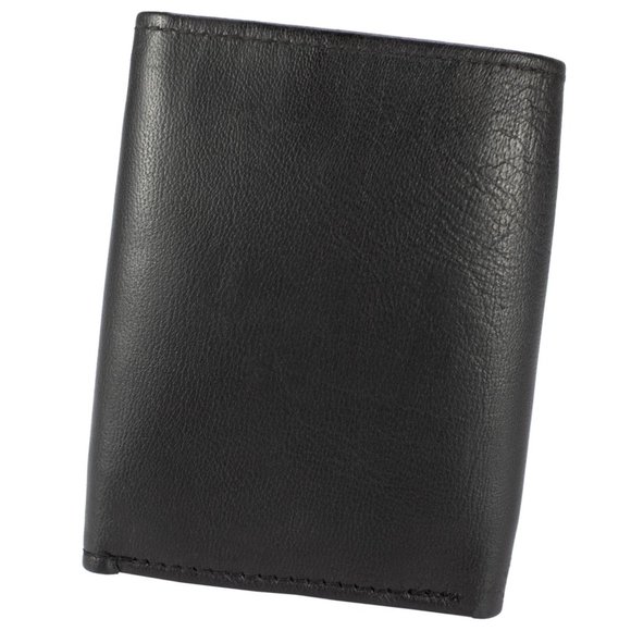 Men Trifold Black Leather Wallet - Picture 11 of 13